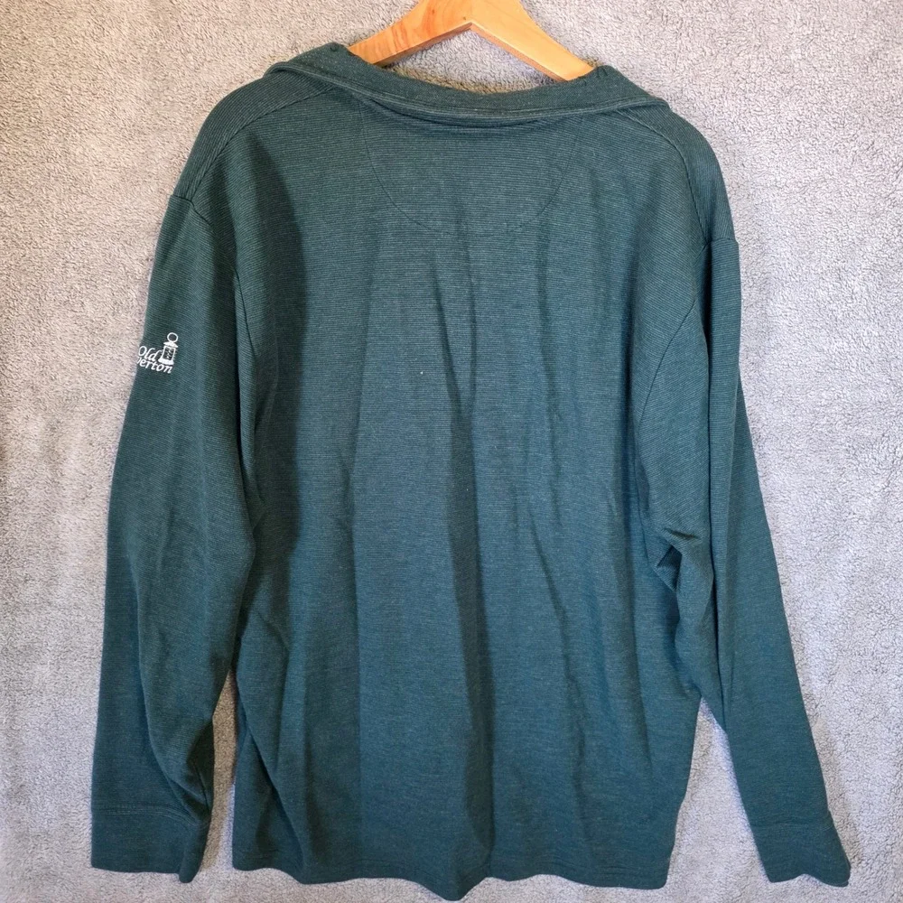 Vineyard Vines Mens XXL Green Quarter Zip Pullover Old Overton Logo Sweater